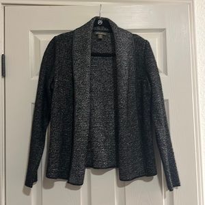 Tommy Bahama shawl Jacket Black with leather detailing size Small